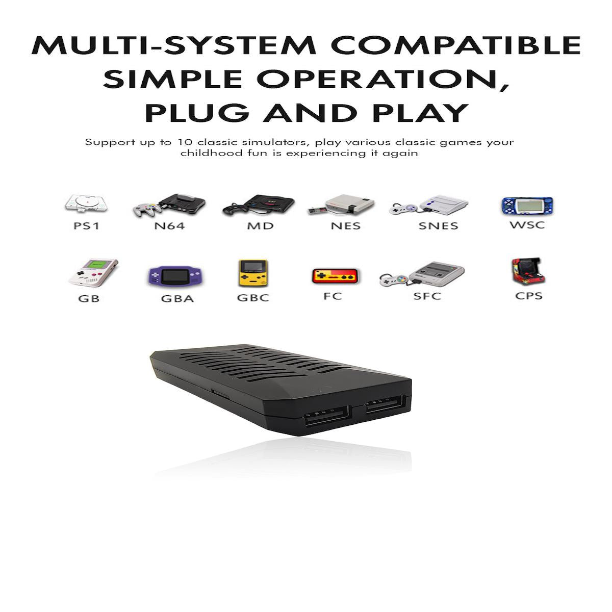 【Double Controllers/Bluetooth/4K HDMI/20000Games/PS1】M16 Game Stick【Buy 1 Get 2 Controllers+1 Bluetooth Connector+1 HDMI Cable+1 USB Cable】4K HDMI Output 2.4G Wireless Controller Game Stick Over 25+ Emulators with 20,000 Classic Retro Games Pre-installed