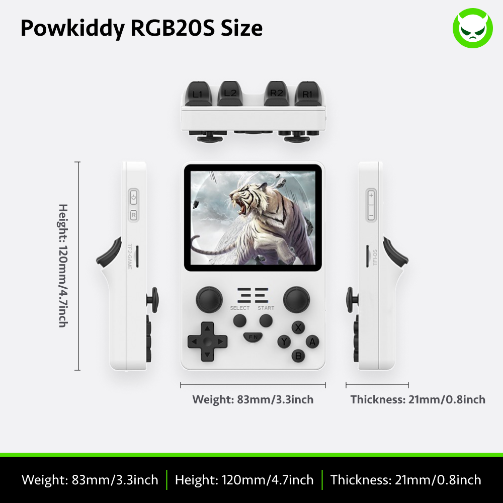 Powkiddy RGB20S Handheld Game Console 【20 Emulators & Over 21K Games Pre-installed】